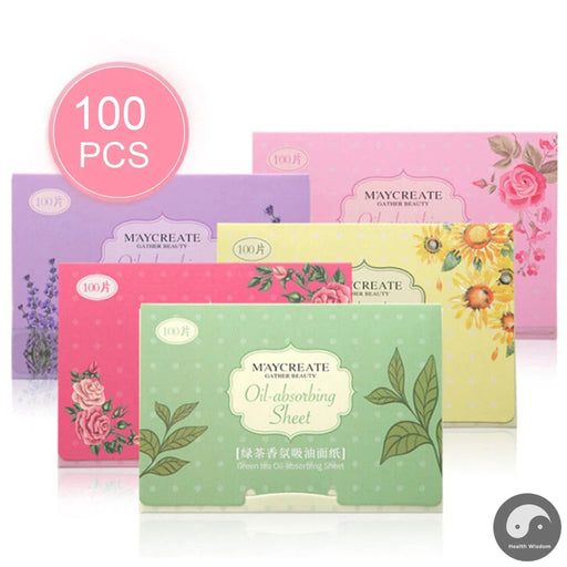 100 Pcs Portable Oil Blotting Sheets 4 Colors Facial Oil-Absorbing Paper Oil Control Face Skin Care Products For Men And Women