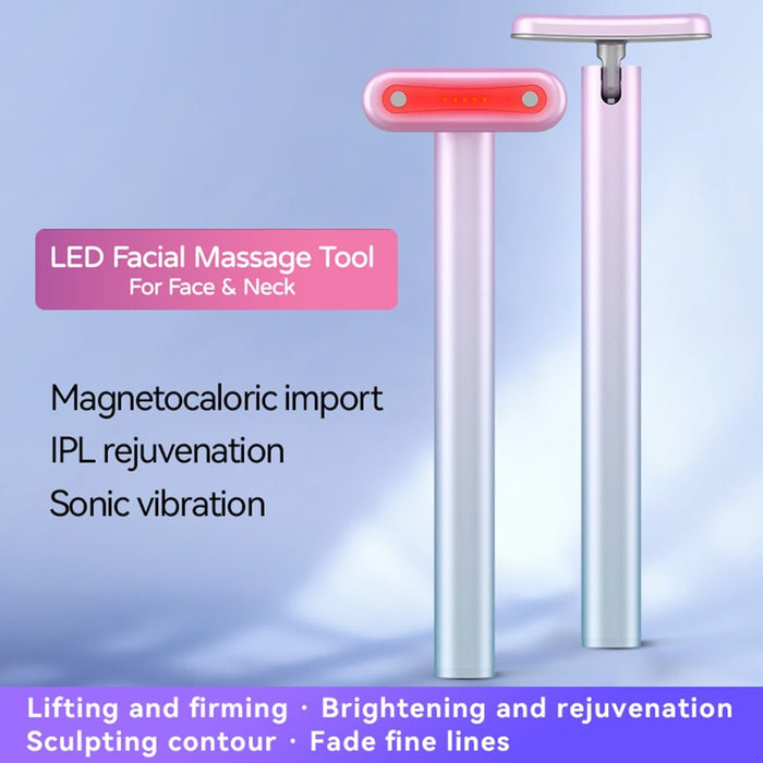 4 in 1 Facial Skincare Tool Red Light Therapy For Face Neck EMS Microcurrent Face Massage Anti-Aging Skin Tightening Beauty Wand-Health Wisdom™