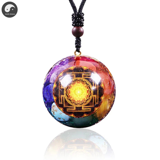 7 Chakra Reiki Healing Orgone Gemstone Crystals Chakra Orgonite Pendant Necklace For Good Luck Yoga Meditation Protection