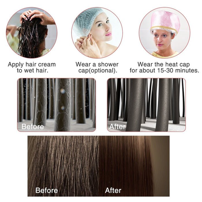 Adjustable Heating Hair Cap Steamer Nourishing Thermal Treatment Baking Oil Cap Hair Mask Spa Home Salon Hair Care Styling Tool-Health Wisdom™