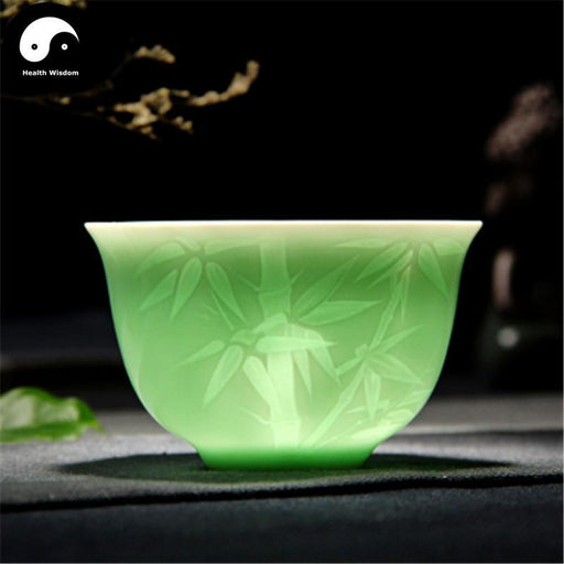 Celadon Ceramic Tea Cups 100ml*2pcs 竹-Health Wisdom™