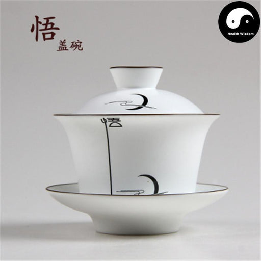 Ceramic Gaiwan Tea Cup 150ml 定窑盖碗-Health Wisdom™