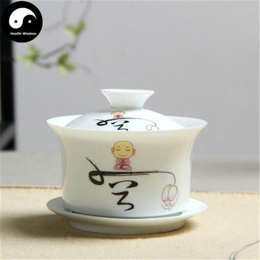 Ceramic Gaiwan Tea Cup 170ml 盖碗 白瓷 空-Health Wisdom™