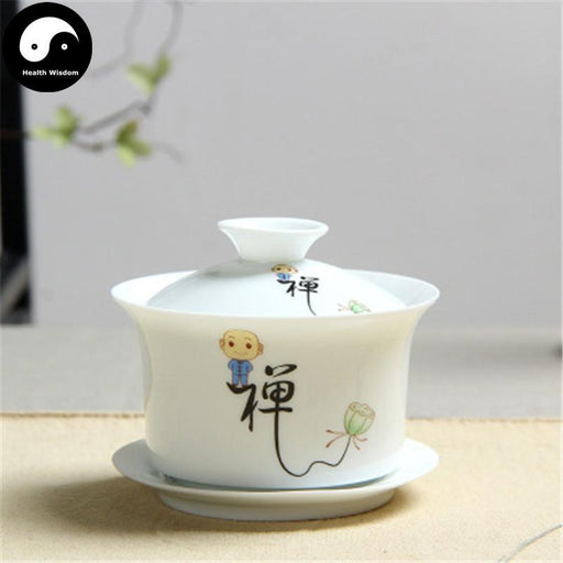 Ceramic Gaiwan Tea Cup 170ml 盖碗 白瓷 禅-Health Wisdom™