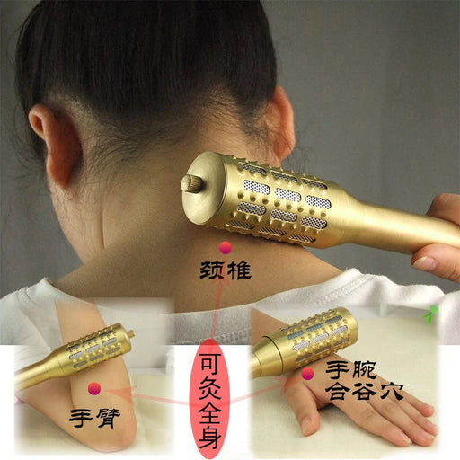 Copper Moxibustion Tool Handhold Moxa Stick Burner Rotable Massager Warm Acupoint Meridians Warm Massage Therapy Health Care-Health Wisdom™