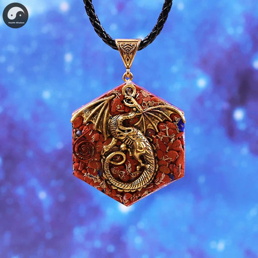 Dragon Mythology Pendants With Natural Red Jasper Orgone Energy Generator Orgonite Necklace Lucky Blessing Protection Chakra Jewelry