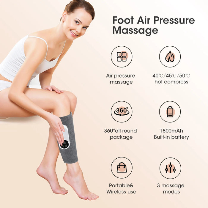 Eletric 360° Pressotherapy Leg Calf Massager Arm Feet 3-speed Air Pressure Airbag Vibration Muscle Relax Pain Relief Recharge-Health Wisdom™