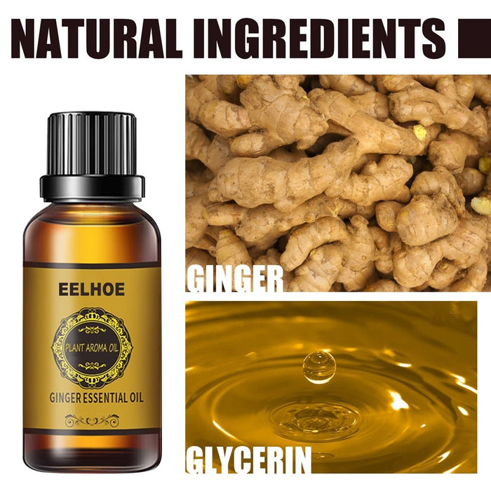 Ginger Slimming Oil Lymphatic Drainage Anti Aging Plant Essential Oils Promote Metabolism Full Body Slim Massage Oils-Health Wisdom™