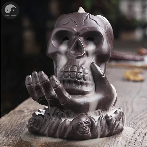 Halloween Skull Statue Home Decoration Fantasy Gifts Skull Backflow Incense Burner Creative Home Aromatherapy Gift - No Incense-Health Wisdom™