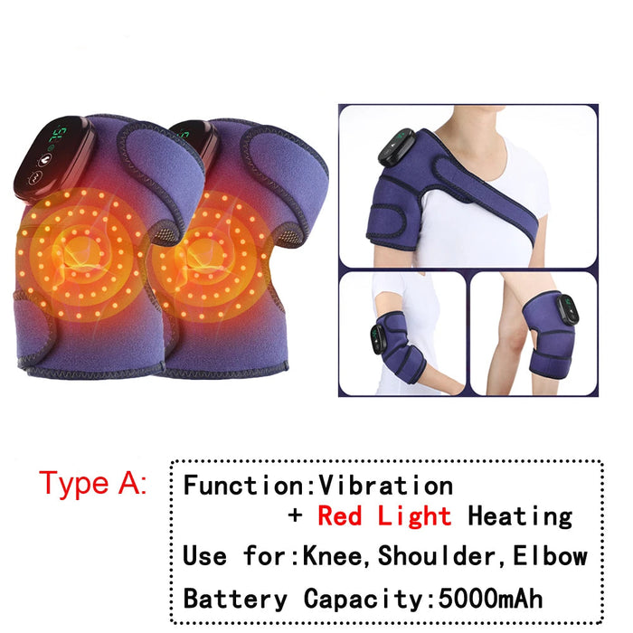 Heating Knee Massage Pad Protection Red Light Physiotherapy Vibrador Joint Pain Relief Instrument Swelling Arthritis Leg Elbow-Health Wisdom™