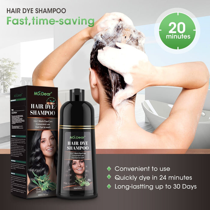Natural Brown Hair Color Permanent Hair Coloring Shampoo Long Lasting Black Hair Dye Shampoo For Women Men Professional Dye-Health Wisdom™