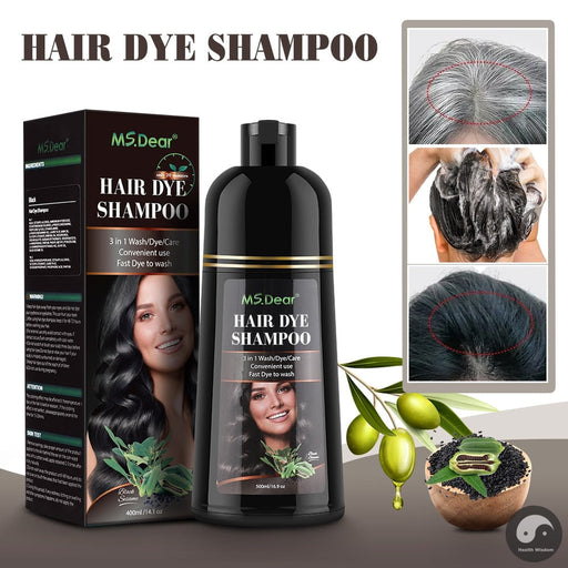 Natural Brown Hair Color Permanent Hair Coloring Shampoo Long Lasting Black Hair Dye Shampoo For Women Men Professional Dye-Health Wisdom™
