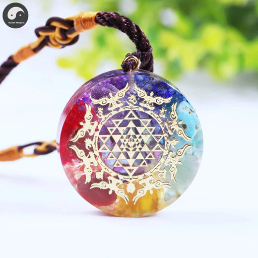 Orgone Energy Rainbow Pendant Necklace Spiritual Orgonite Crystal Healing 7 Chakra Stone Radiation Reiki Jewelry