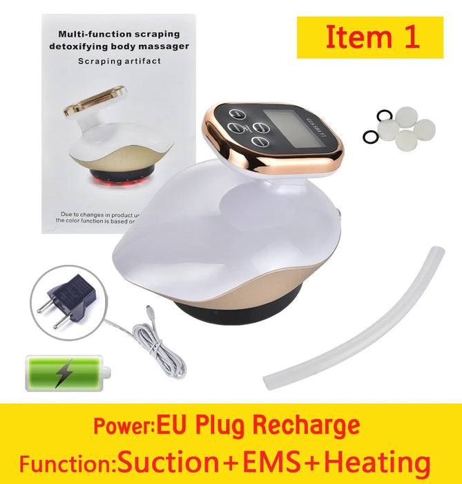 Professional Eletric Suction Cup Therapy Vacuum Body Massager EMS Heating Fat Burning Guasha Anti Celulite Inhalation Massage-Health Wisdom™
