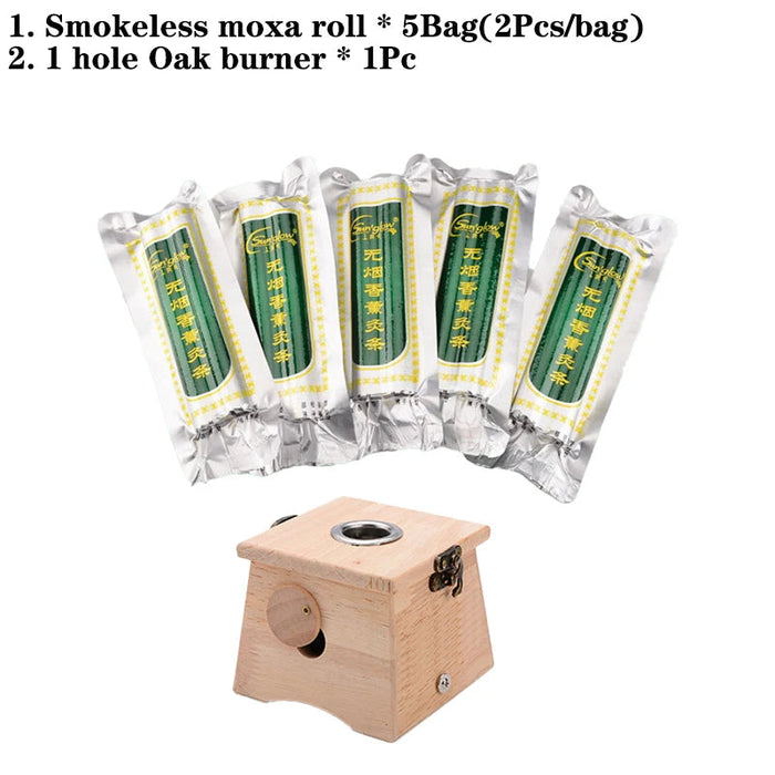 Smokeless Moxa Sticks Wormwood Moxibustion Roll Burner Chinese Medicine Moxas Therapy Acupuncture Massage Warm Uterms Meridian-Health Wisdom™