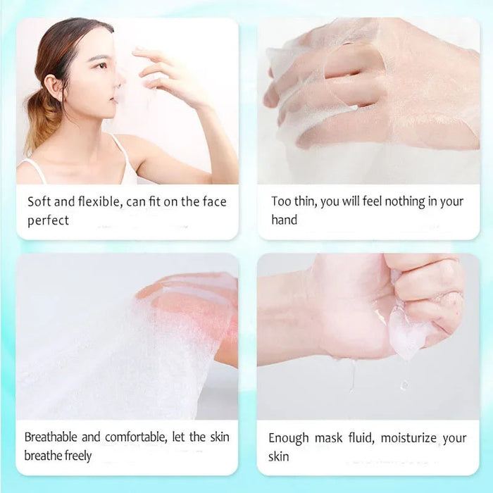 10 Pcs Seaweed Brightening Hydrating Skin Care Oil Control Mask Whitening Shrink Pore Anti Aging Wrinkle Moistuizing Facial Mask