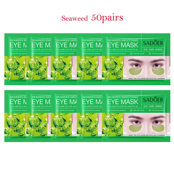 100Pcs=50Pairs Crystal Collagen Eye Mask Moisturizing Anti Dark Circles Anti-wrinkle Sakura Eye Patches Skin Care for Eyes-Health Wisdom™