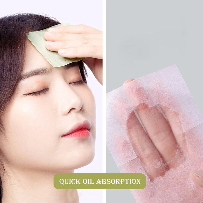 100pcs Facial Absorbent Paper Face Wipes Matcha Anti-grease Paper Oil Absorbing Sheets Cosmetics Makeup Facial Cleaning Tools-Health Wisdom™