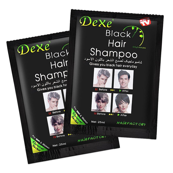10Pcs 20Pcs Dexe Black Hair Shampoo 5 Mins Dye Hair Into Black Herb Natural Faster Black Hair Restore Colorant Shampoo Treatment-Health Wisdom™