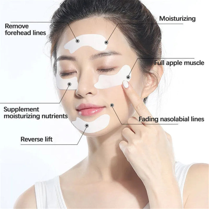 10Pcs Face Care Mask Remove Frown Lines Anti Wrinkle Patches Gel Nasolabial Folds Mask Anti Aging Firming Lifting Skin Stickers