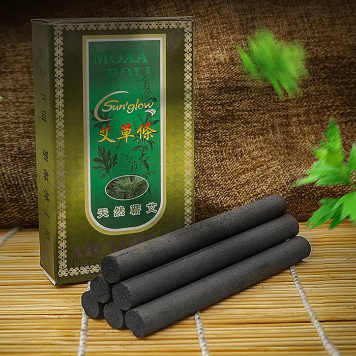 10Pcs Micro Smoke Moxa Sticks Mugwort Smokeless Roll Warm Acupuncture Massage Therapy Chinese Medicine Health Care 12*120mm