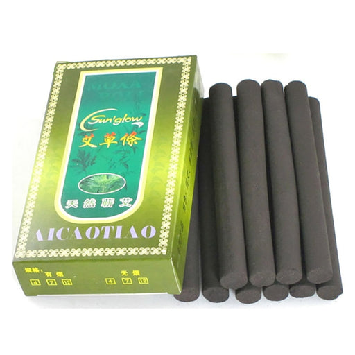 10Pcs Smokeless Moxa Rolls Chinese Traditional Wormwood Mugwort Stick Black Roller Burner Moxibustion Acupuncture Massage-Health Wisdom™