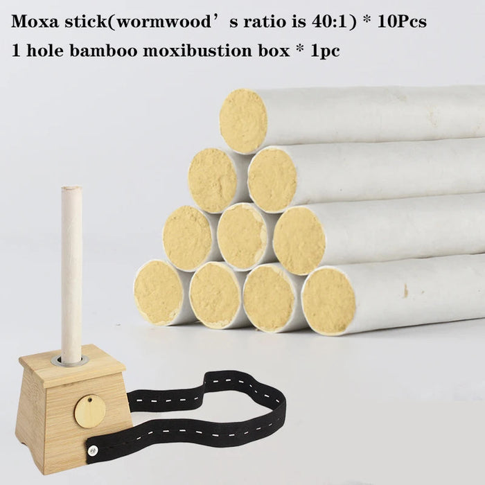 10Pcs/Box Moxibustion Stick Using Pure Nature Wormwood Chinese Medicine Moxa Care Warm Meridian Therapy Relieve Pain Health Care-Health Wisdom™