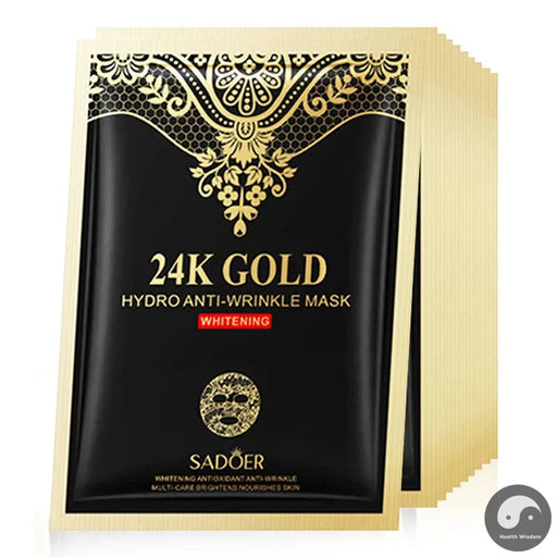 10pcs 24K Golden Anti Wrinkle Face Mask Moisturizing skincare Sheet Mask Anti-Aging Whitening Facial Masks Skin Care Products