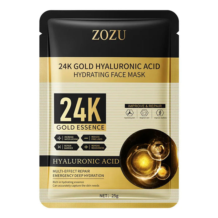 10pcs 24K Golden Hyaluronic Acid Face Mask Facial skincare Anti Wrinkle Moisturizing Anti-Aging Facial Masks Skin Care Products-Health Wisdom™