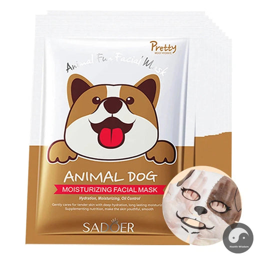 10pcs Animal Dog Pattern Moisturizing Facial Masks skincare Anti-Aging Nourishing Hydrating Face Mask Beauty Skin Care Products