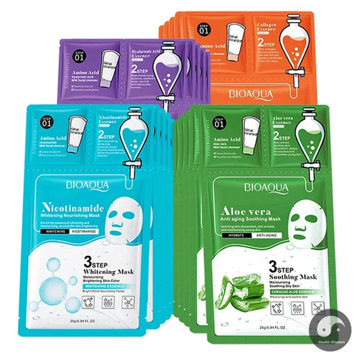 10pcs BIOAQUA Hyaluronic Acid Collagen Face Mask Sets Moisturizing Anti Wrinkle Whitening Facial Masks Skin Care Products