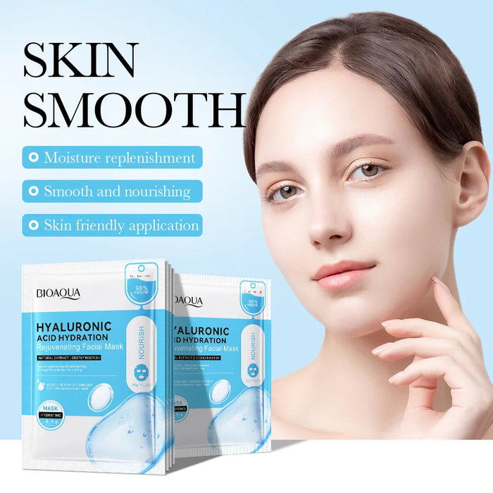 10pcs BIOAQUA Hyaluronic Acid Face Mask skincare Moisturizing Anti-aging Anti Wrinkle Whitening Facial Masks for Face Skin Care-Health Wisdom™