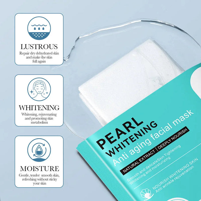 10pcs BIOAQUA Pearl Whitening Face Mask Moisturizing Anti-aging Anti Wrinkles skincare Facial Masks for Beauty Skin Care-Health Wisdom™