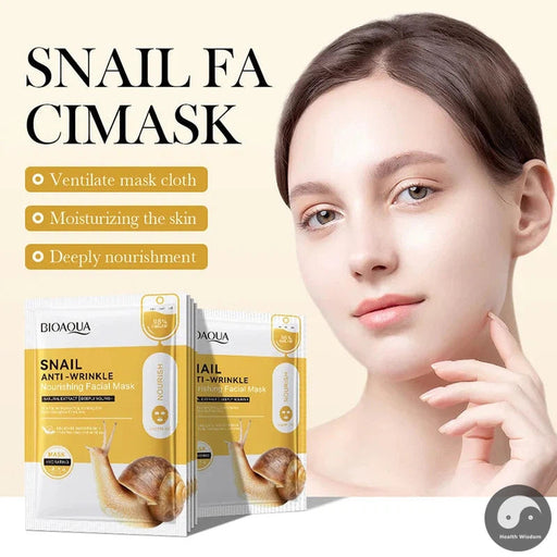 10pcs BIOAQUA Snail Collagen Hyaluronic Acid Face Mask skincare Moisturizing Anti Wrinkle Whitening Facial Masks Face Skin Care
