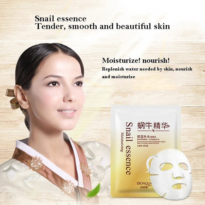 10pcs BIOAQUA Snail Essence Face Masks Moisturizing Anti-aging Tender and Smooth Whitening Facial Mask for Face Beauty Skin Care-Health Wisdom™