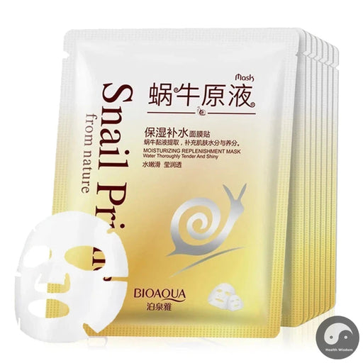 10pcs BIOAQUA Snail Essence Face Masks Moisturizing Anti-aging Tender and Smooth Whitening Facial Mask for Face Beauty Skin Care