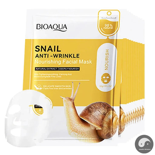 10pcs BIOAQUA Snail Face Mask skincare Moisturizing Brightening Anti-aging Anti Wrinkle Facial Masks Face Sheet Mask Skin Care