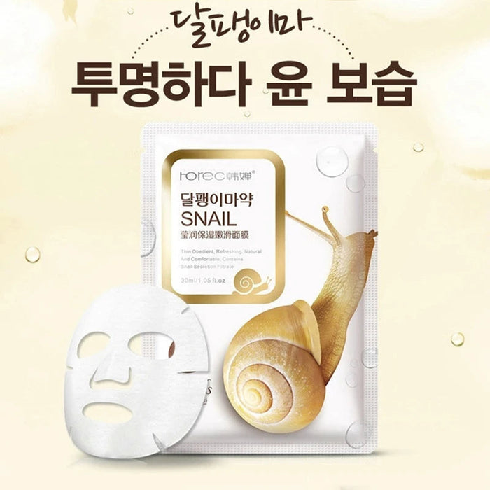 10pcs BIOAQUA Snail Hyaluronic Acid Face Mask Moisturizing Soothing Anti-aging skincare Facial Mask Sheet Masks Korean Skin Care-Health Wisdom™