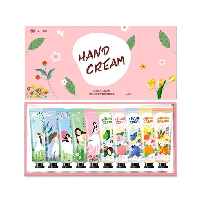10pcs Boxed Hand Cream Sets Floral Fragrance Fruits Series Hands Skin Moisturizing Anti Crack Hand Lotion For Men And Women-Health Wisdom™