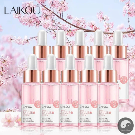 10pcs LAIKOU Sakura Serum Vitamin C Facial Essence Moisturizing Hydrating Anti-Aging Anti Wrinkle Face Serum Skin Care Products