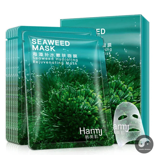 10pcs Seaweed Face Masks 10 Pieces Box Water Replenishment Hyaluronic Acid Moisturizing Facial Mask Skin Care Products Cosmetics