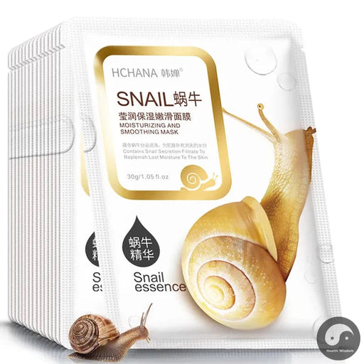 10pcs Snail Moisturizing Face Mask Replenishment Oil Control Anti Acne Tender Sheet Masks Facial Mask Skin Care Korean Cosmetics