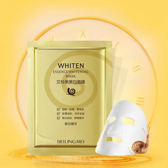 10pcs Snail Whitening Facial Masks Anti-wrinkle Anti-aging Brightening Moisturizing skincare Face Mask for Beauty Skin Care-Health Wisdom™