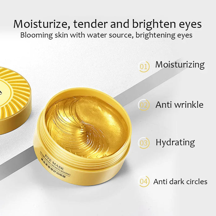 120pcs BIOAQUA Gold Eye Mask Anti Dark Circles Eye Bags Anti-Wrinkle Moisturizing Crystal Collagen Eye Patches Eyes Skin Care-Health Wisdom™