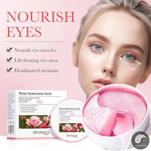 120pcs BIOAQUA Rose Eye Mask Anti Dark Circles Eye Bags Moisturizing Anti-Wrinkle Crystal Collagen Eye Patches Eyes Skin Care