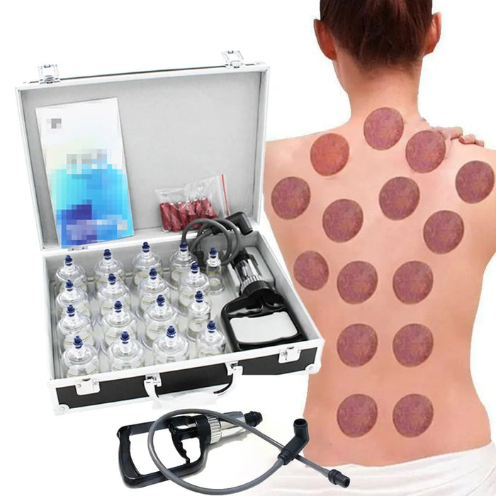 17 Cans Vacuum Cupping Therapy Set Plastic Vacuum Cups Massager Medical Suction Cups Jars Therapy Cupping Set for Massage