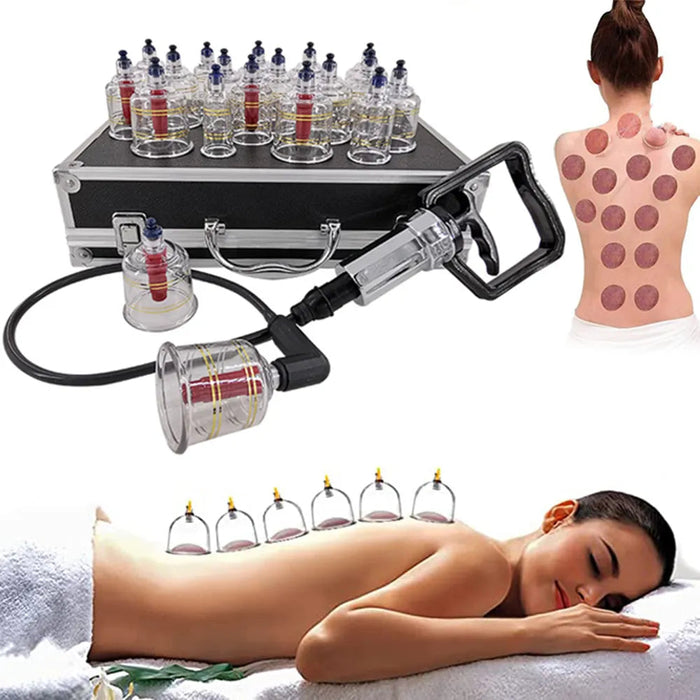 19 Cans Vacuum Cupping Therapy Set Plastic Vacuum Massager Medical Cups Jars Therapy Cupping Set Suction Cups for Massage