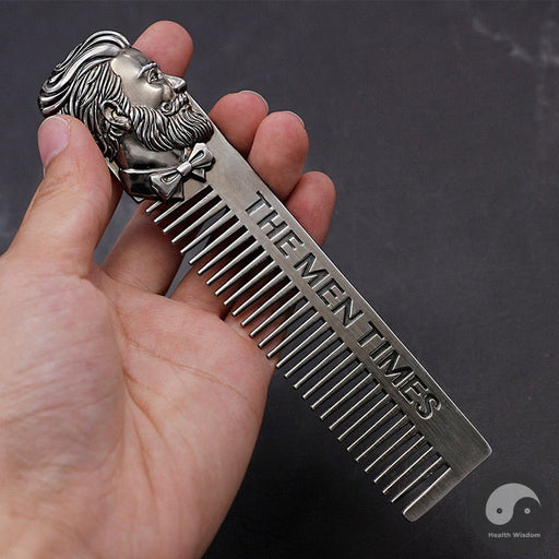 1PC Gentelman Barber Styling Metal Comb Stainless Steel Men Beard Comb Mustache Care Shaping Tools Pocket Size Silver Hair Comb-Health Wisdom™