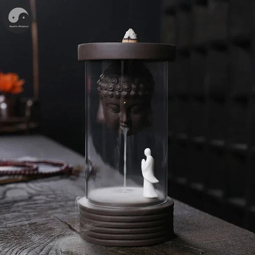 1pc, Buddha Monk Backflow Incense Burner Windproof Incense Holder Censer Aromatherapy Diffuser Creative Ornament Home Zen Decar-Health Wisdom™