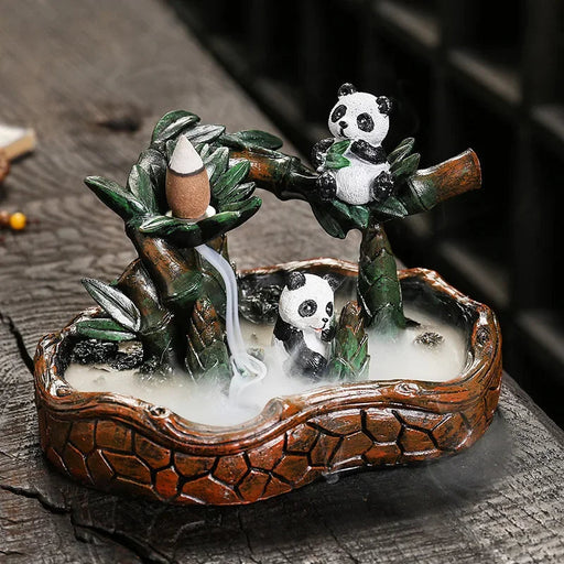 1pc, Creative Resin Panda Home Decorate Backflow Incense Burner Incense Censer (Without Incense)-Health Wisdom™